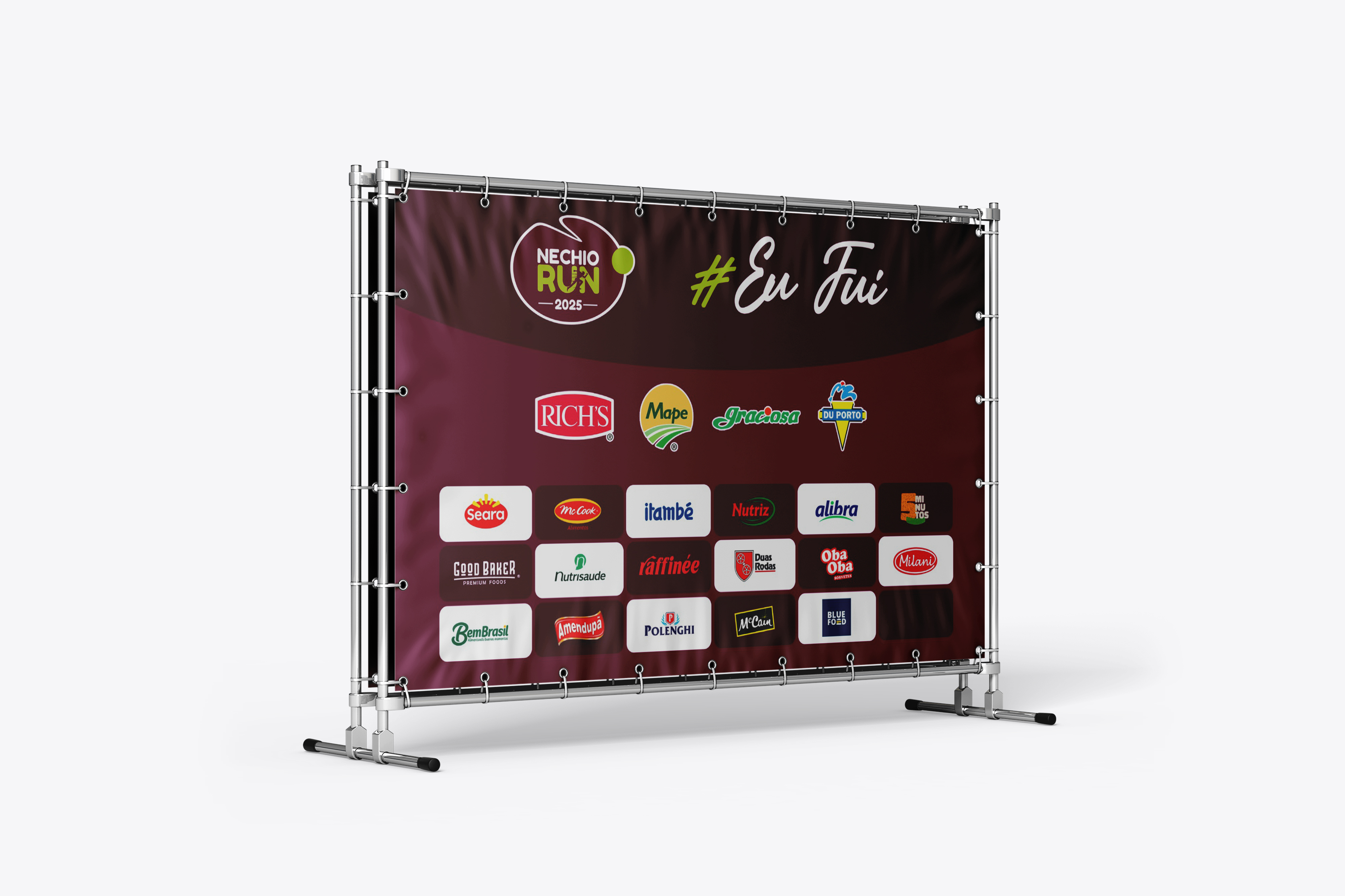 Backdrop oficial #EuFui com logos dos patrocinadores