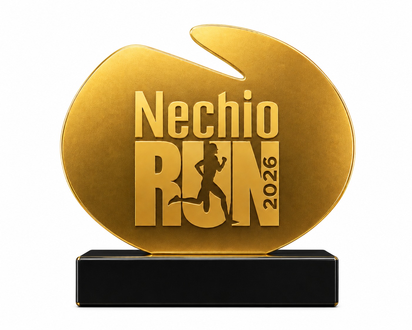 Troféu de premiação Nechio Run 2026